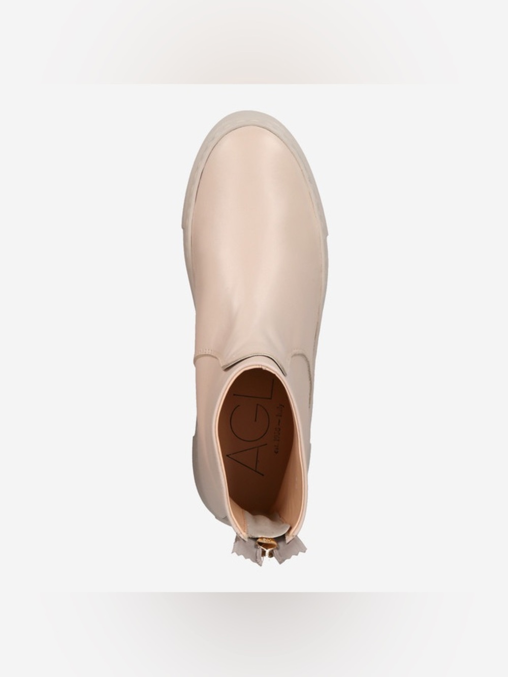 Agl Cream Leather Platform Ankle Boot - Picture 5 of 6
